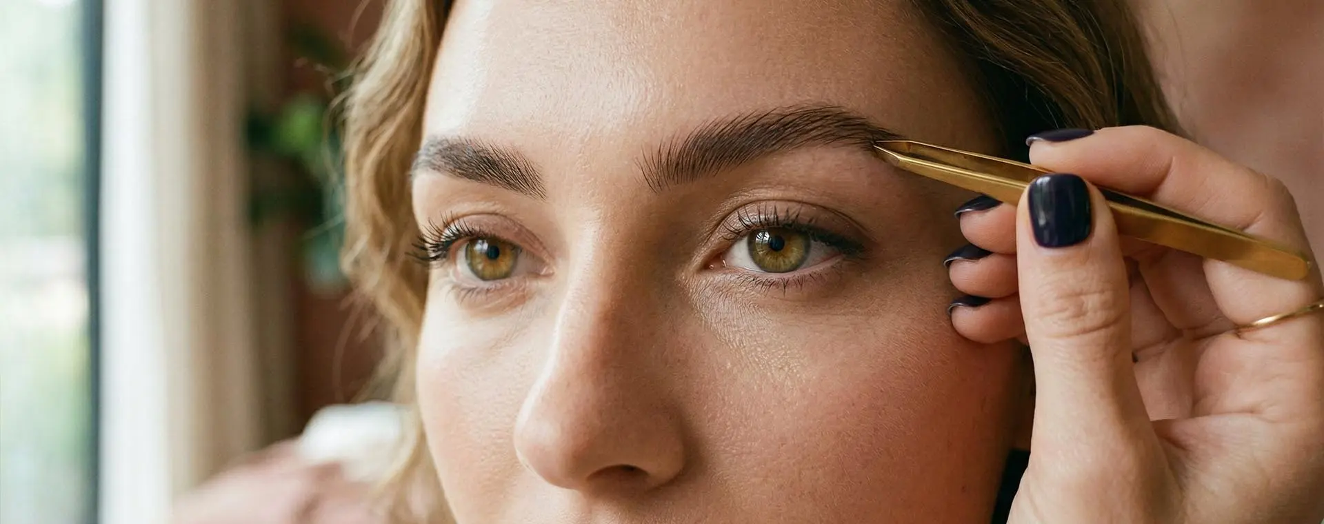 Brow shaping, lash and facial waxing services at Santosha Hair Spa